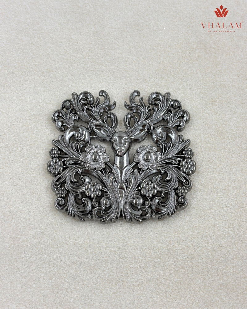 Stag Heritage Silver Button & Brooch Set