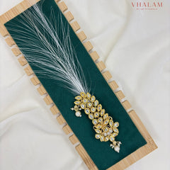 Classic Floral Leaf Design Kundan Safa Brooch