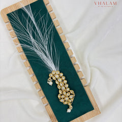 Classic Leaf Cluster Kundan Work Turban Brooch