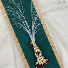 Ruby Drop Kundan Turban Brooch