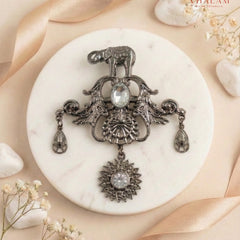 Shahi Gaja Diamond-Tone Heritage Brooch