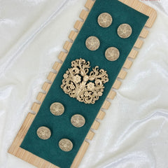 Shahi Mayur Gold Heritage Brooch & Button Set