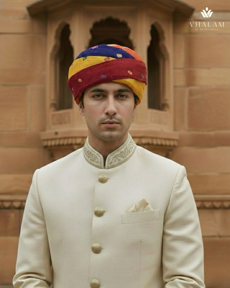 Multicolor Pachrangi Bandhani Pagdi