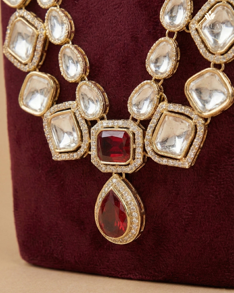 Ruby Heritage Double-Layer Polished Gold Mala