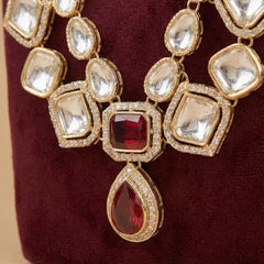 Ruby Heritage Double-Layer Polished Gold Mala