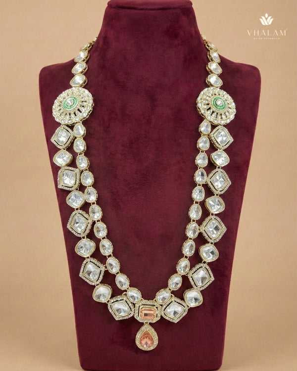 Peach Heritage Double-Layer Polished Gold Mala