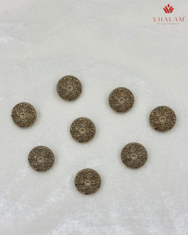 Shahi Mayur Gold Heritage Brooch & Button Set