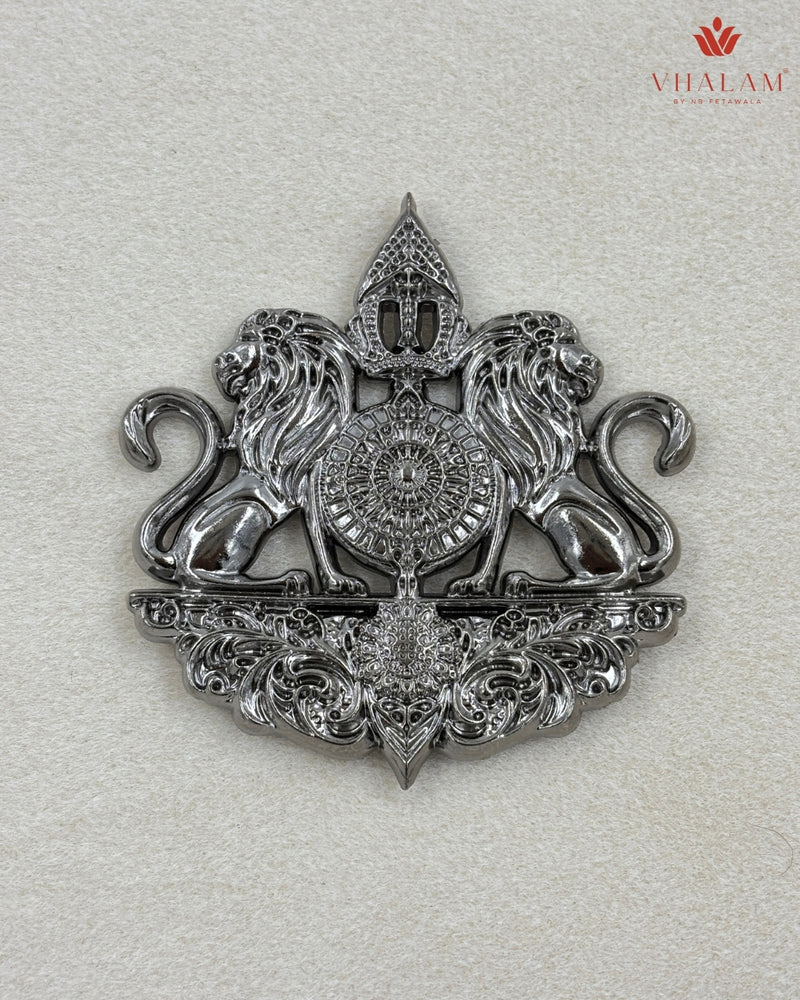 Heritage Lion Shield Silver Button & Brooch Set