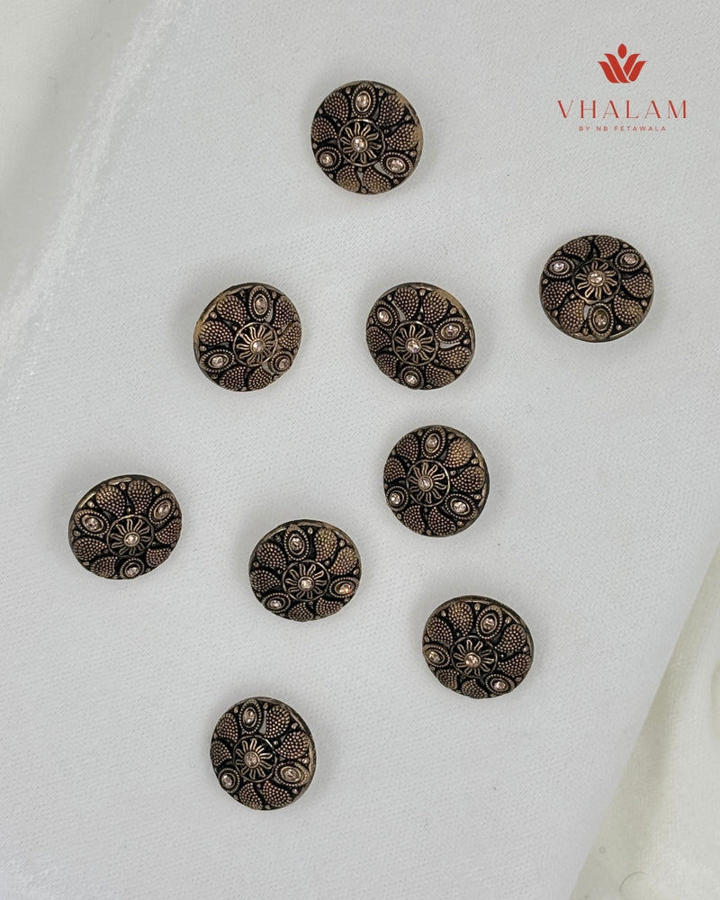 Antique Deer Emblem Suit Brooch in Floral Frame