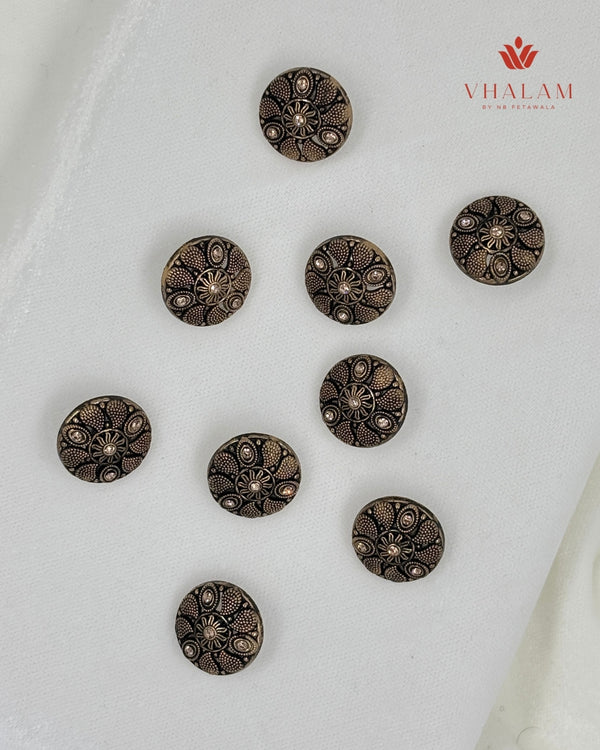 Antique Deer Emblem Suit Brooch in Floral Frame