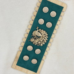 Heritage Peacock Gold Button & Brooch Set