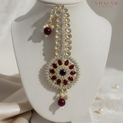 Regal Round Ruby Kundan Turban Brooch