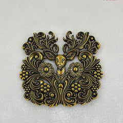 Shahi Hiran Antique Gold Heritage Brooch & Button Set