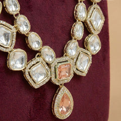 Peach Heritage Double-Layer Polished Gold Mala