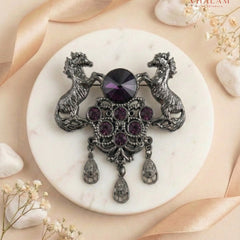 Shahi Ashwa Amethyst Heritage Brooch