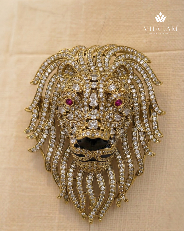 Gold Lion Brooch