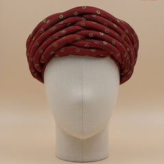 Maroon Bandhani Print Rajasthani Pagdi