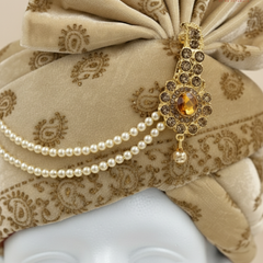 Golden Velvet Dulha Pagdi