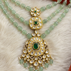 Pistachio Three-Layer Pendant Dulha Mala