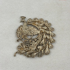 Heritage Peacock Gold Button & Brooch Set