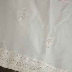 Ivory Groom Shawl with Subtle Embroidery and Tassel Detailing