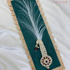 Regal Round Ruby Kundan Turban Brooch