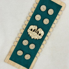 Heritage Filigree Elephant Gold Button & Brooch Set