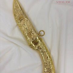 Golden Embossed Royal Groom Katar with Intricate Carving
