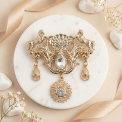 Imperial Stallion Crystal Carriage Brooch