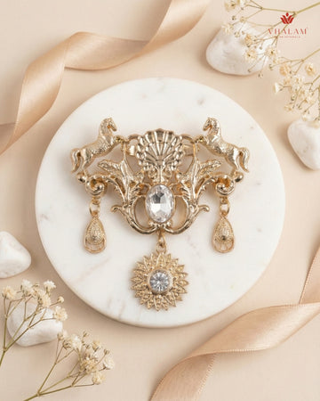 Imperial Stallion Crystal Carriage Brooch