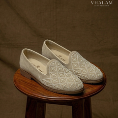 Sandpiper Hand-Beaded Diamond Motif Loafers