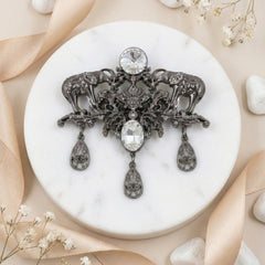 Imperial Elephant Gunmetal Shield Brooch