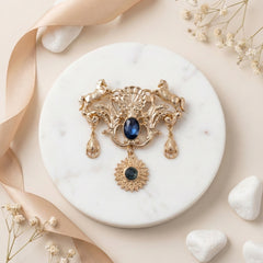 Imperial Stallion Sapphire Carriage Brooch