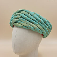 Pastel Mint Green & Gold Dotted Rajasthani Pagdi
