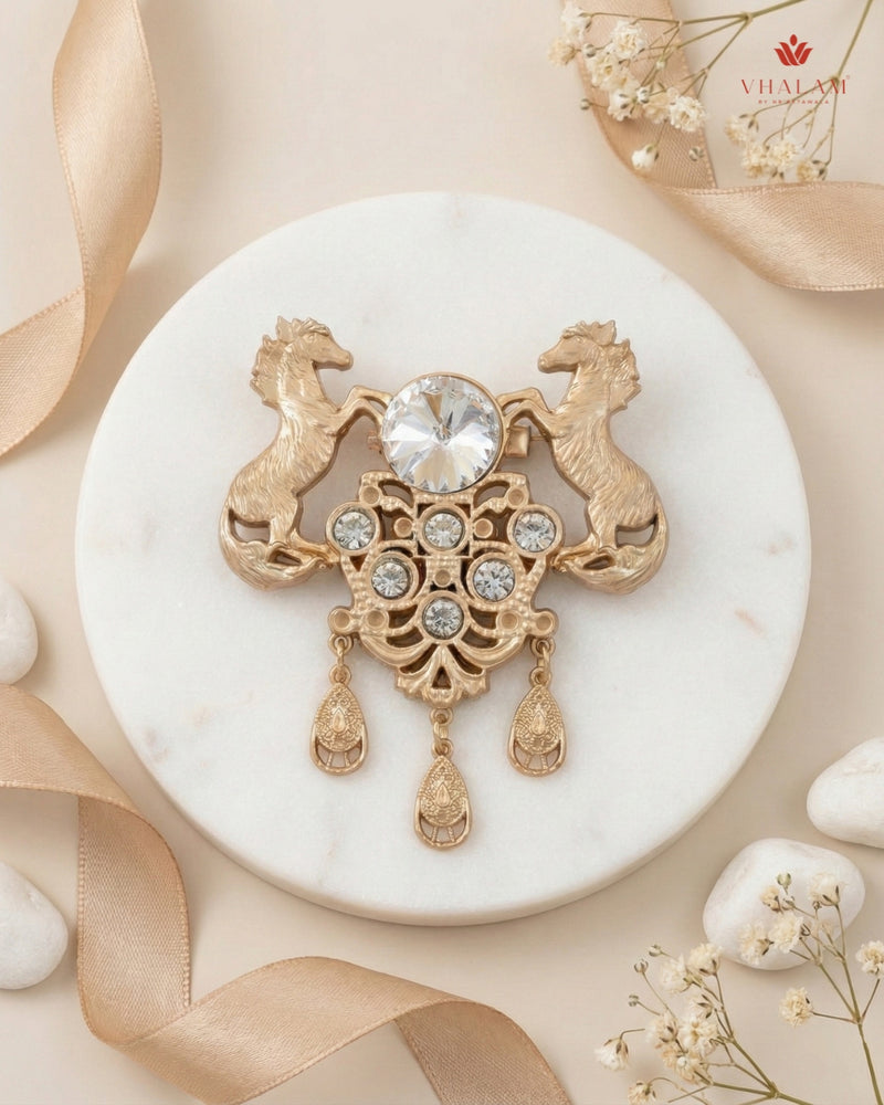 Imperial Stallion Heritage Shield Brooch
