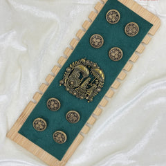 Shahi Barat Antique Gold Heritage Brooch & Button Set