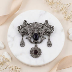 Imperial Stallion Gunmetal Carriage Brooch