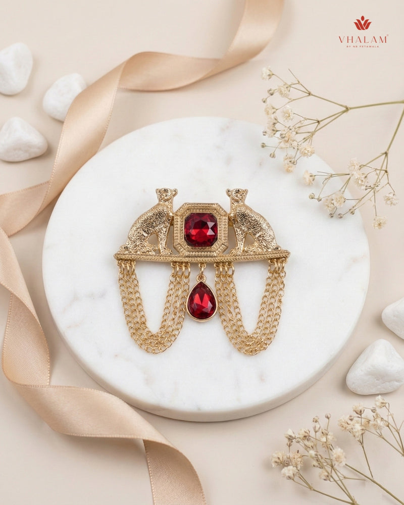Imperial Panther Sapphire & Gold Brooch