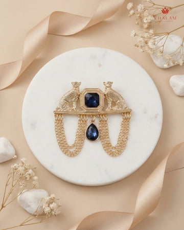 Imperial Panther Sapphire & Gold Brooch