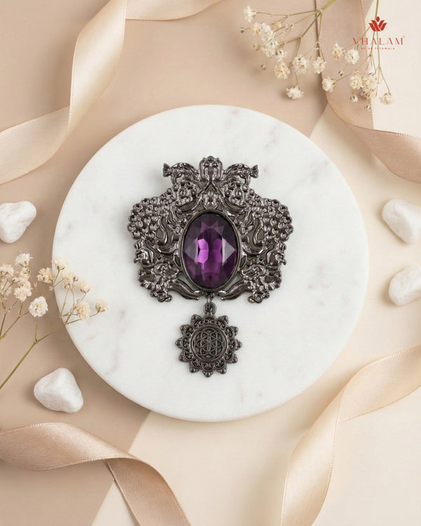 Imperial Shield Amethyst Brooch