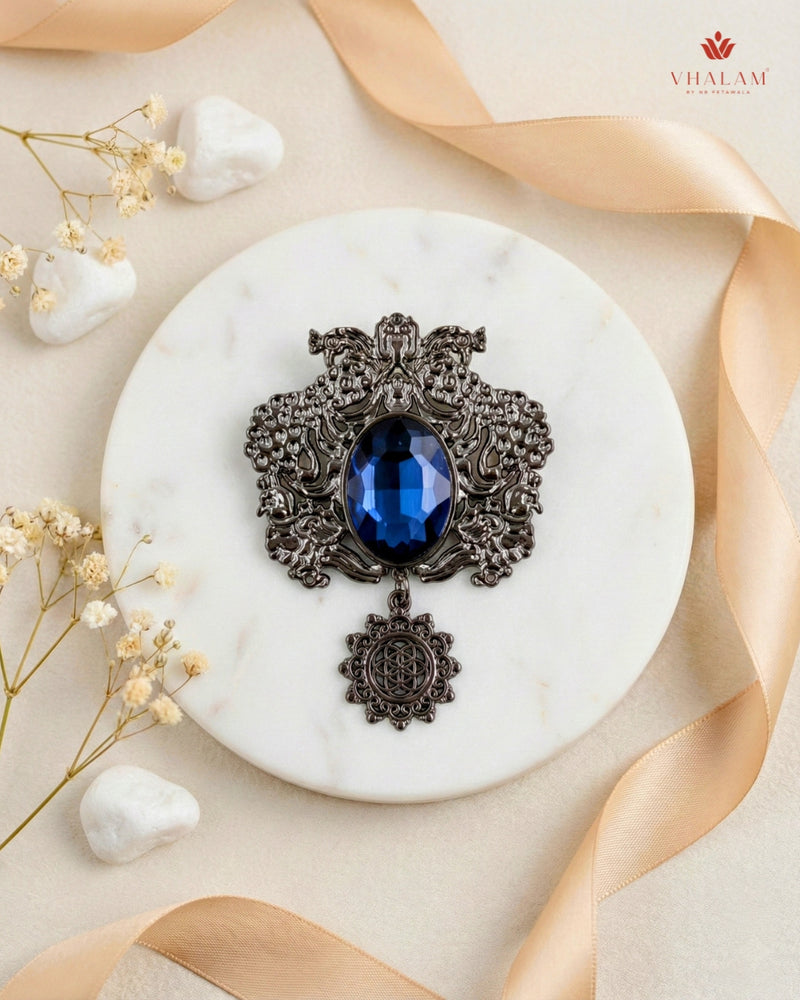 Imperial Shield Sapphire Brooch