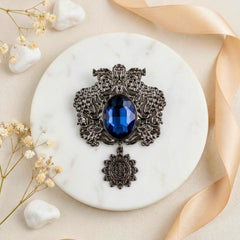 Imperial Shield Sapphire Brooch