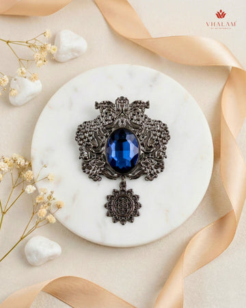 Imperial Shield Sapphire Brooch