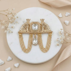 Imperial Panther Crystal & Gold Brooch