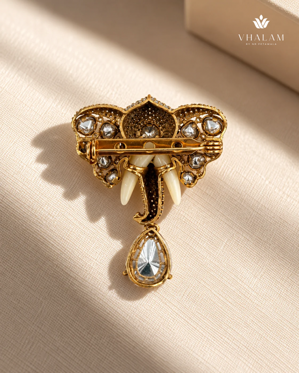 Airavat Crystal Stone Suit Brooch
