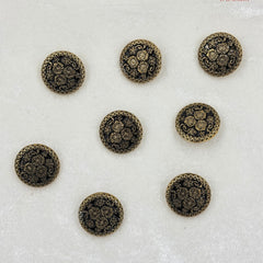 Shahi Barat Antique Gold Heritage Brooch & Button Set