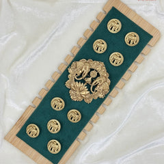 Shahi Gajraj Lotus Heritage Brooch & Button Set