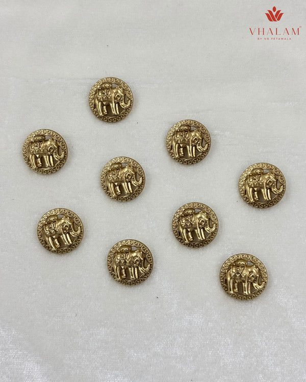 Shahi Gajraj Lotus Heritage Brooch & Button Set