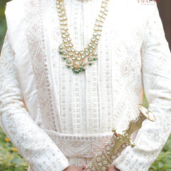 Elegant Cream Shawl with Subtle Maroon and Gold Detailing