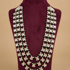 Dulha Green Bead & Triangle 3-Layer Graduated Pearl Mala